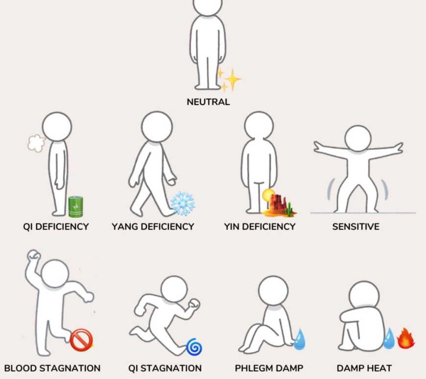 Varie tipologie di Costituzioni in Medicina Cinese